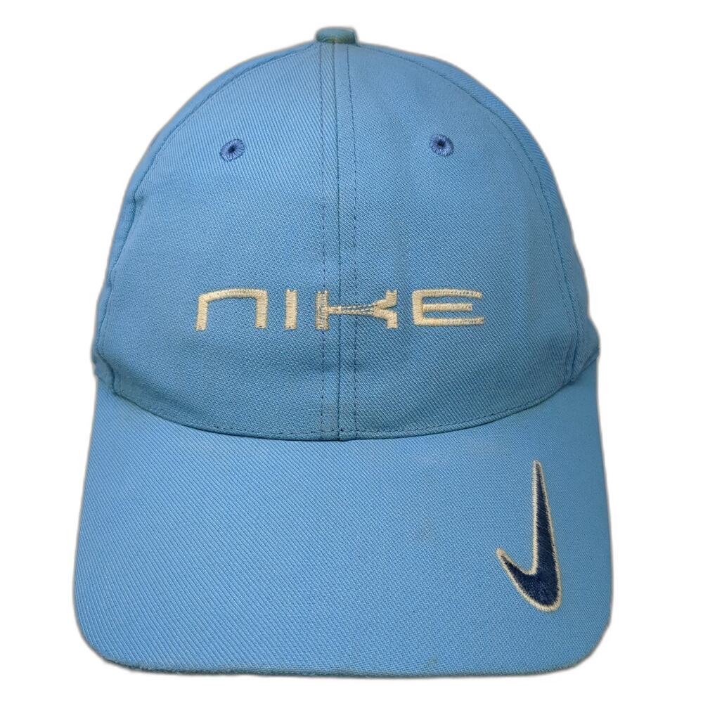 Nike Baseball Hat Blue Adjustable Strapback Embroidered Swoosh Vintage Red Tag